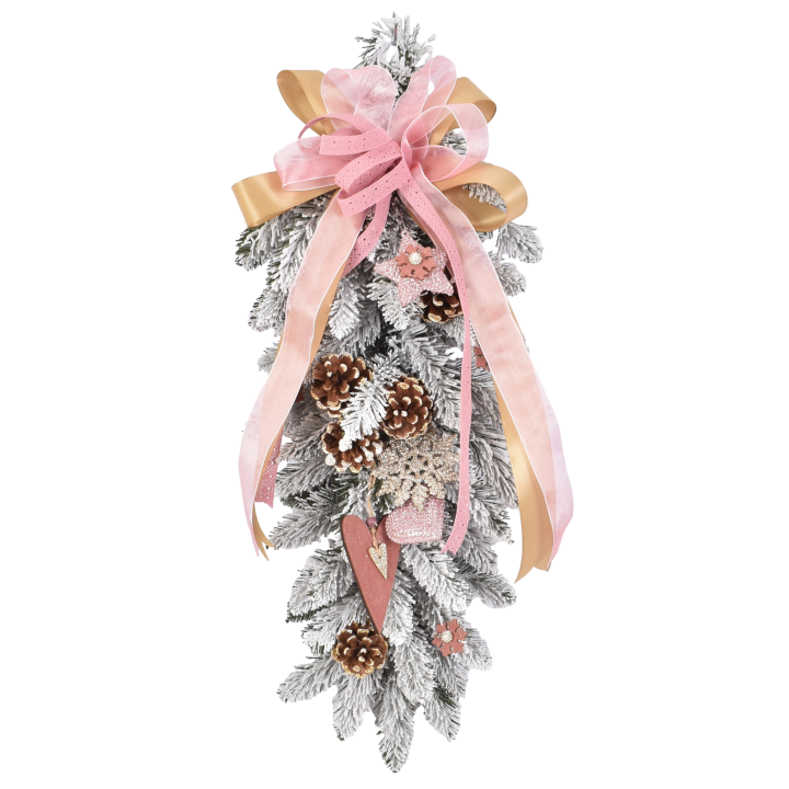 ZWIS DEKOROWANY OŚNIEŻONY 60 CM RÓŻ